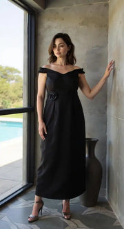 Women's Premium Black Party Wear One-Piece Dress