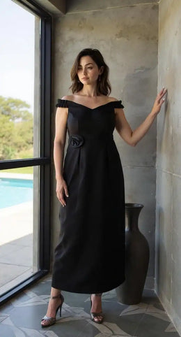 Women's Premium Black Party Wear One-Piece Dress