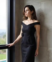 Women's Premium Black Party Wear One-Piece Dress