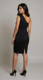 Sleek Black Bodycon Party Wear One Piece Dress