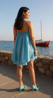 Fiafia Silk Blend Halter Dress – Ocean Breeze Edition
