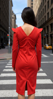 Fiafia Premium Red Party Wear One Piece Dress for Women