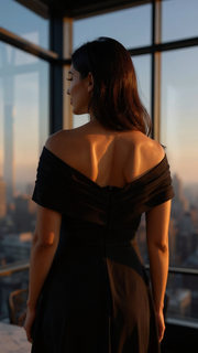 Fiafia Premium Polyester Off-Shoulder Party Wear Dress